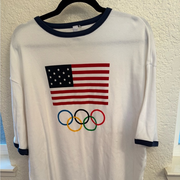 TEAM 2024 USA Olympics Paris Official Cotton Ribbed Olympic T-Shirt Mimi Dress - Picture 3 of 14